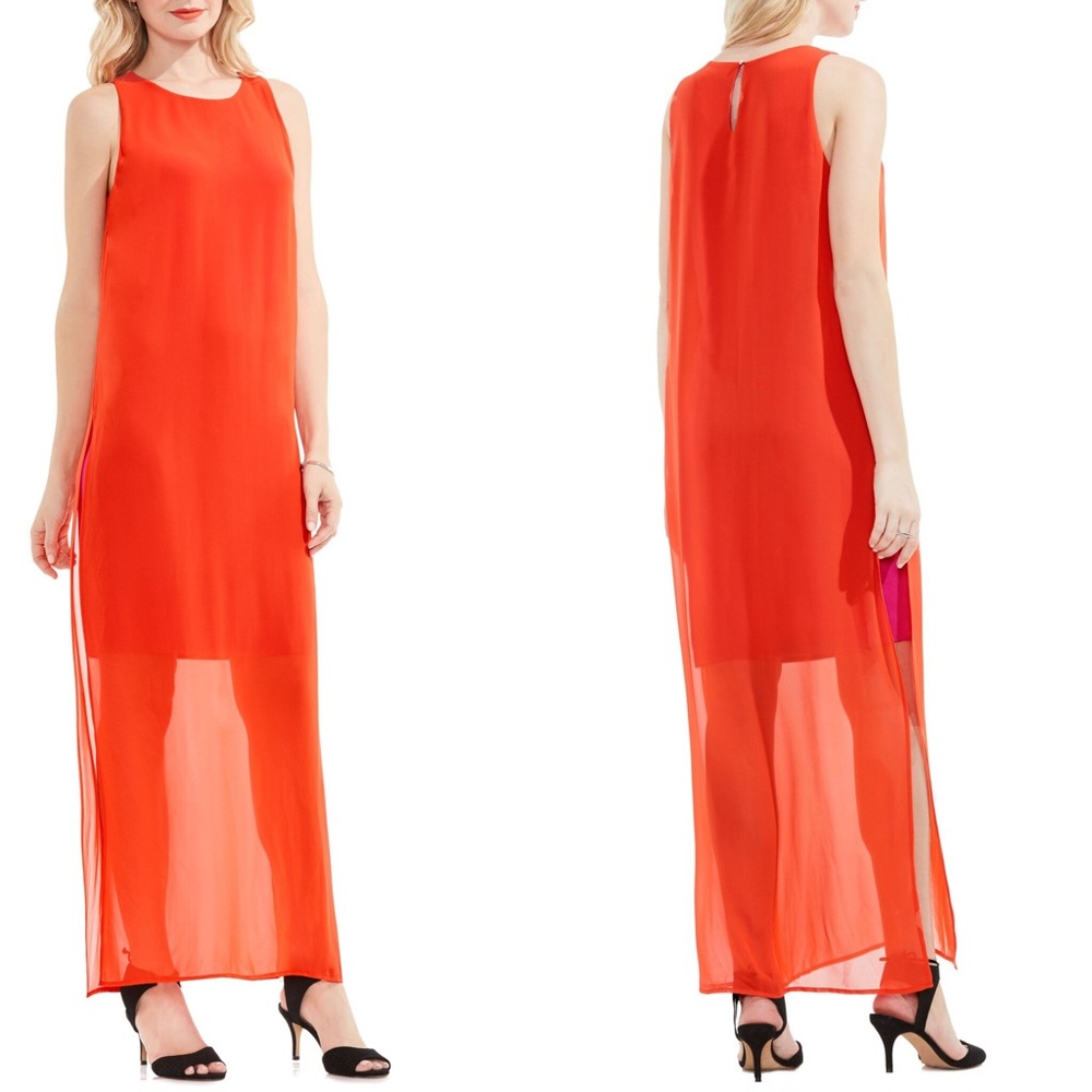 NWT Vince Camuto Chiffon Overlay Maxi Dress